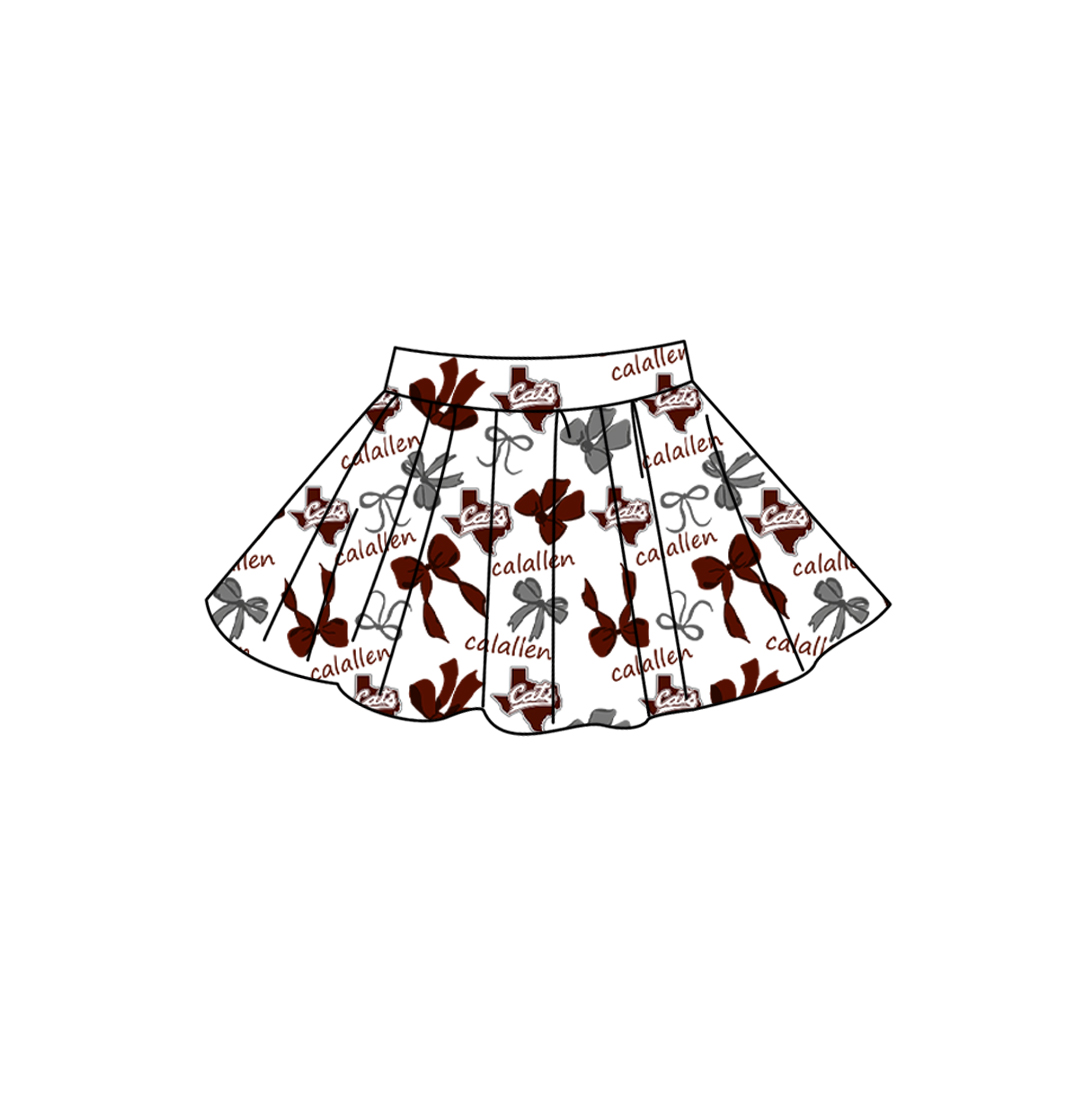 Preorder (moq 5) Baby Girls Bows Calallen Team Skirt Shorts Bottom
