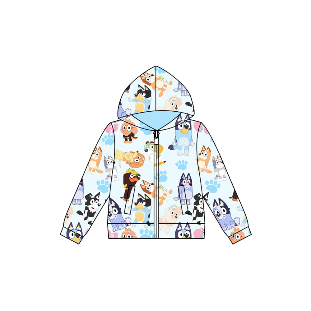 Preorder (moq 5)Baby Boys Cartoon Animals Dogs Hooded Zip Tops Jackets