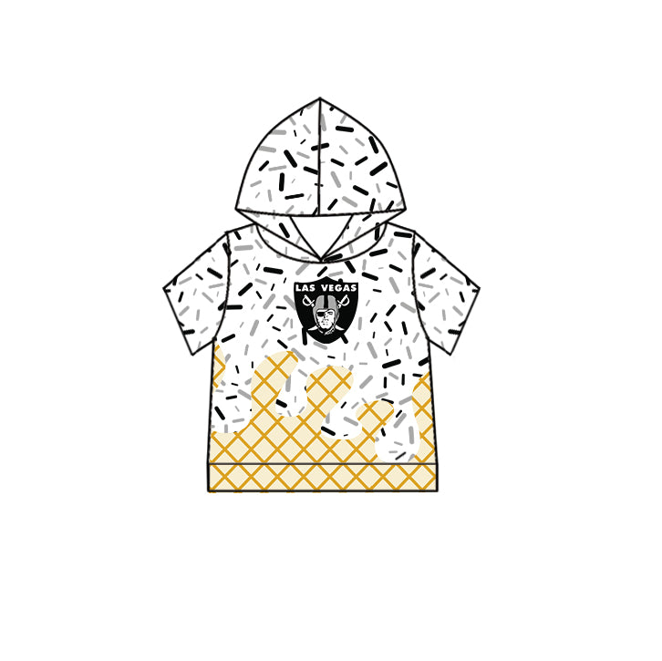 Preorder (moq 5)Baby Boys Drip Sprinkles Raiders Team Short Sleeves Hoodies Top