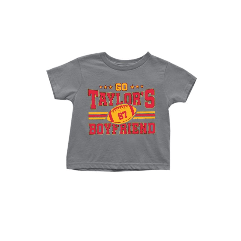 Baby Girls Grey Singer Boyfriend Short Sleeve Tee Shirts Tops Preorder(moq 5)