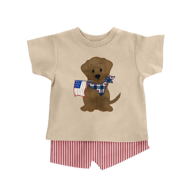 Baby Boys Dog Flag Short Sleeve Shirt Shorts Clothes Sets preorder(moq 5)