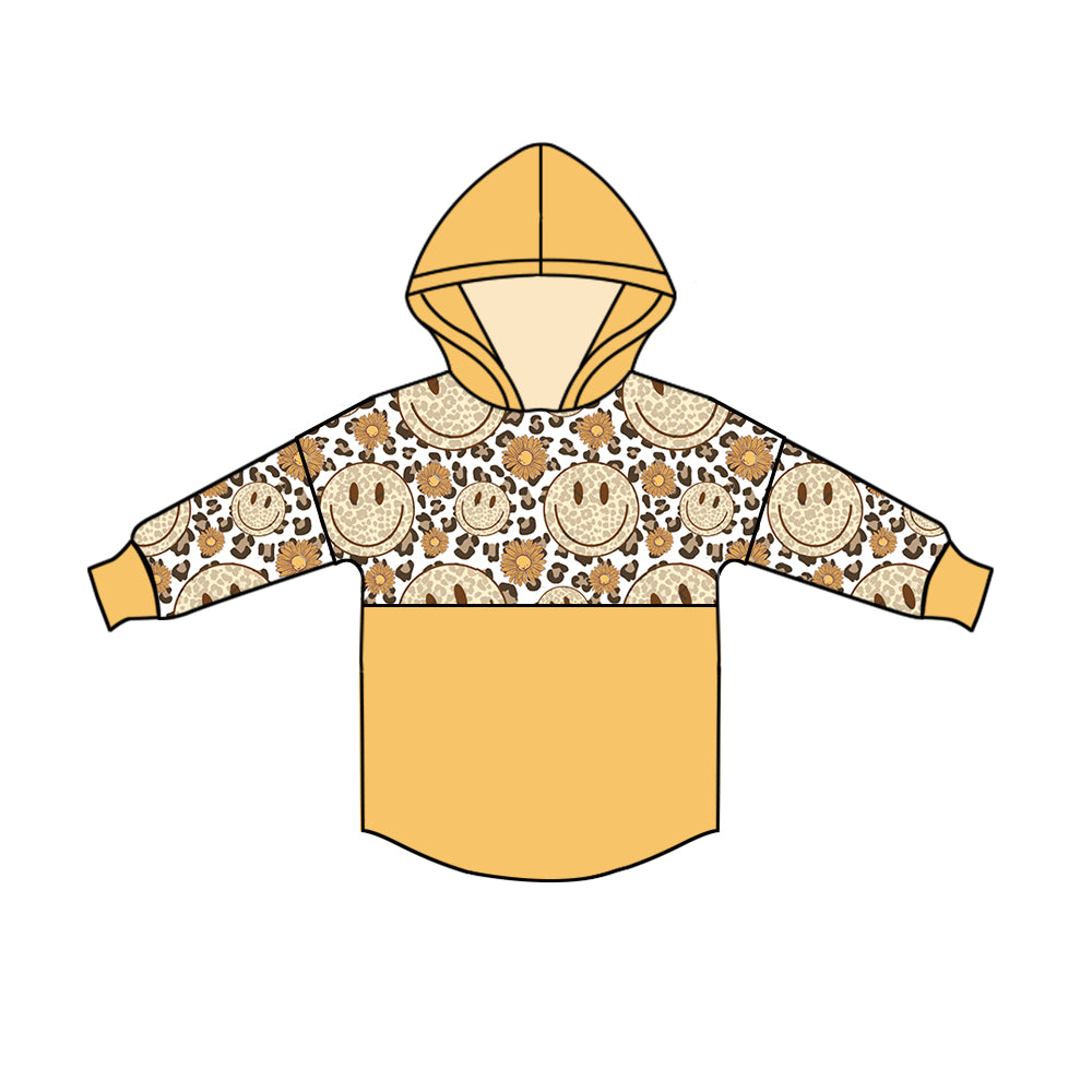 Baby Girls Smile Long Sleeve Sunflower Hooded Top preorder(moq 5)