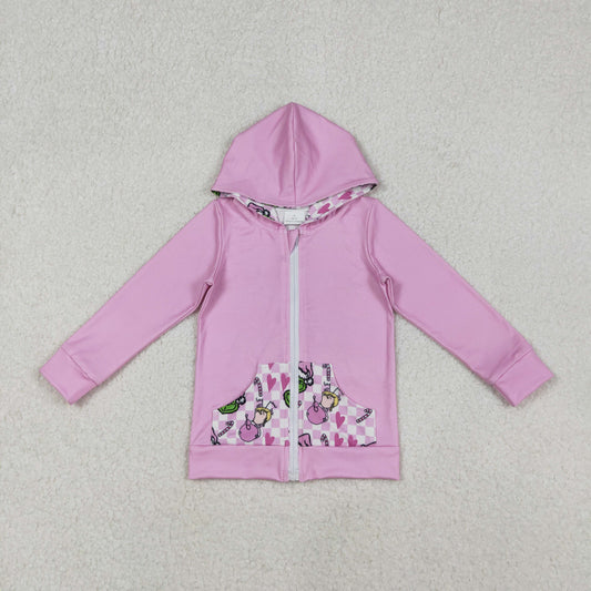 Baby Girls Grin Lights Pockets Zipper Christmas Hoodies Jackets Top
