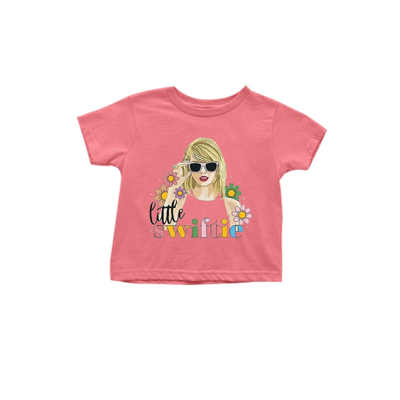 Baby Girls Watermelon Little Sinter Flowers Short Sleeve Tee Shirts Tops Preorder(moq 5)