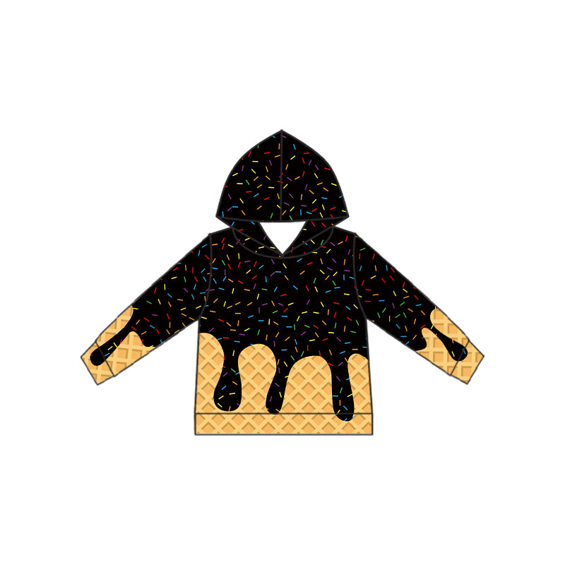 Baby Boys Black Drip Team Hoodies Top Preorder