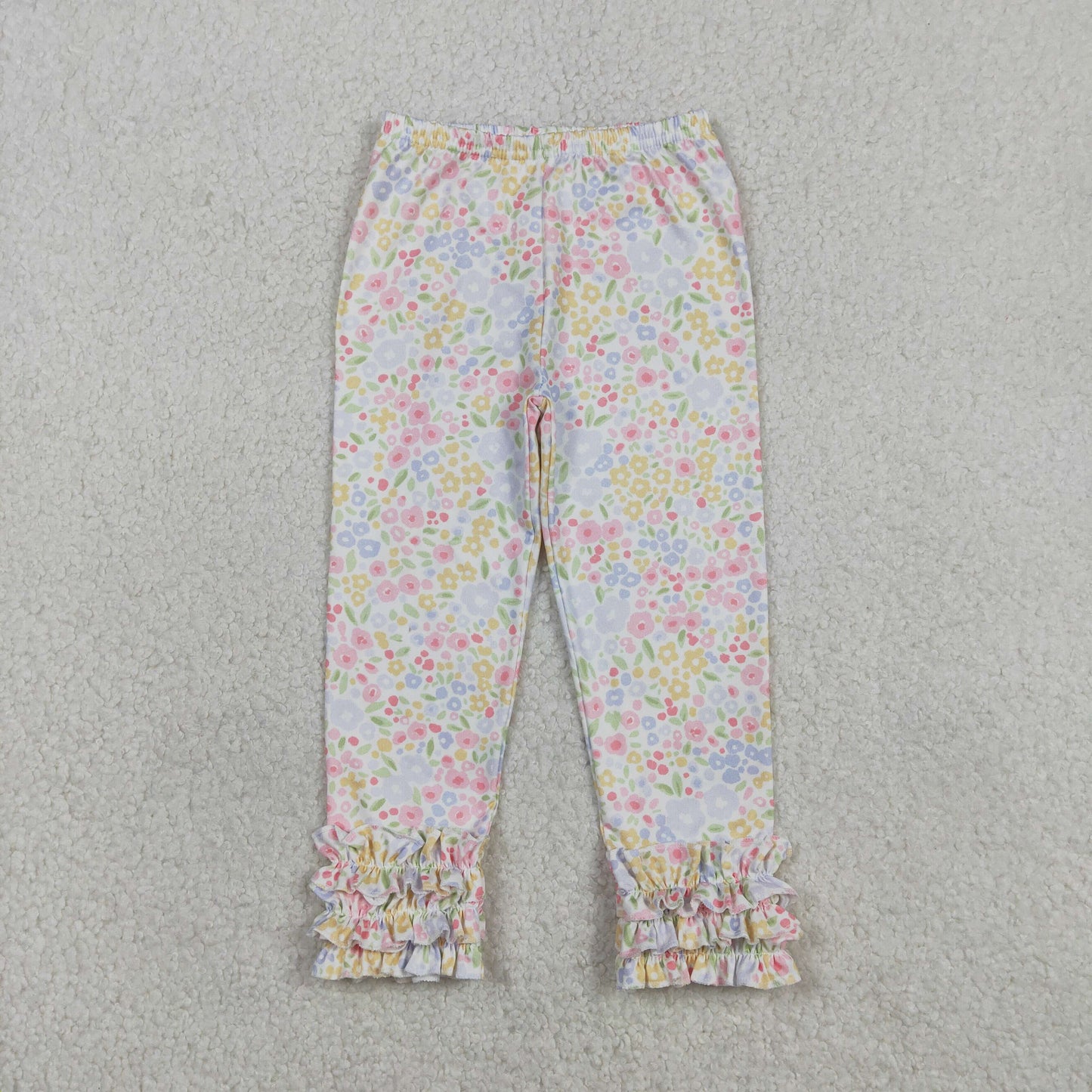 Sibling Baby Girls Embroidery Floral Bows Top Ruffle Pant Clothes Sets