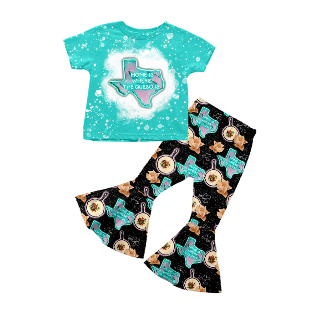 Baby Girls Western TX Shirt Tops Bell Pants Clothes Sets preorder(moq 5)