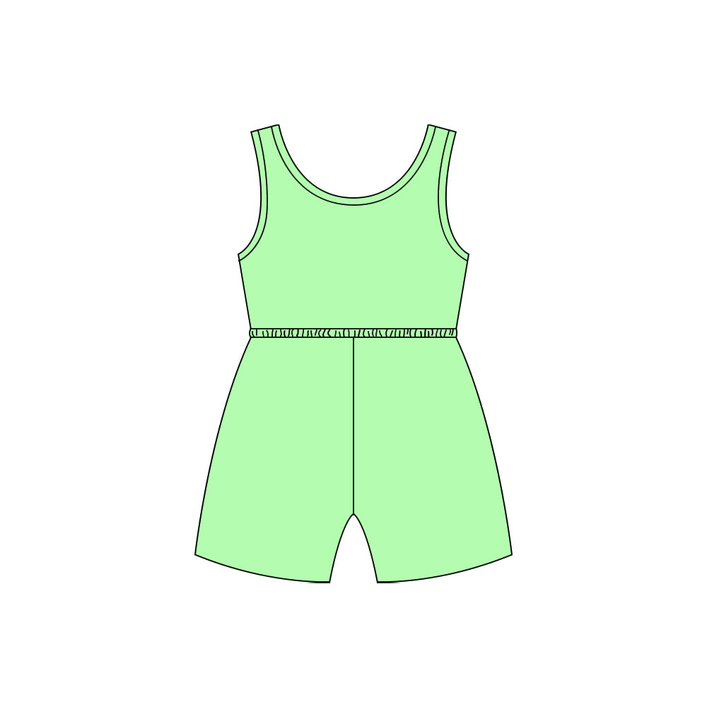 Preorder (moq 5)Baby Girls Lime Cotton Shorts Summer Jumpsuits