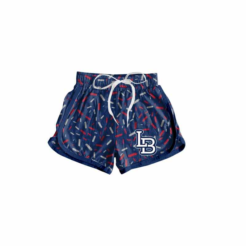 Preorder(moq 8) Baby Girls Louisiana Baseball Navy Sprinkles Team Shorts Bottom