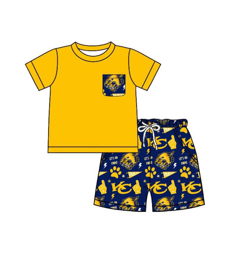 Preorder (moq 5)Baby Boys KC Team Pocket Top Shorts Clothes Sets