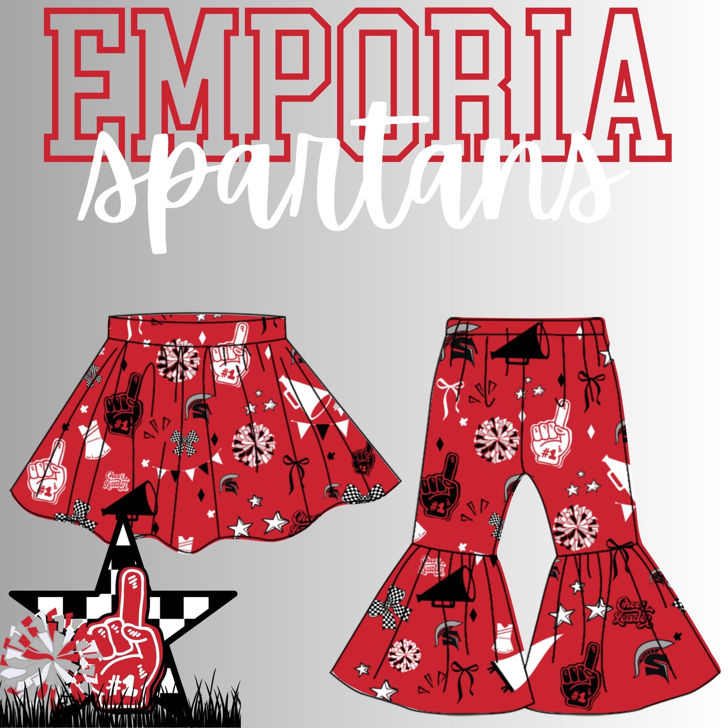 Preorder(moq 8 Each)Baby Girls Emporia Apartans Skorts and Pants Team