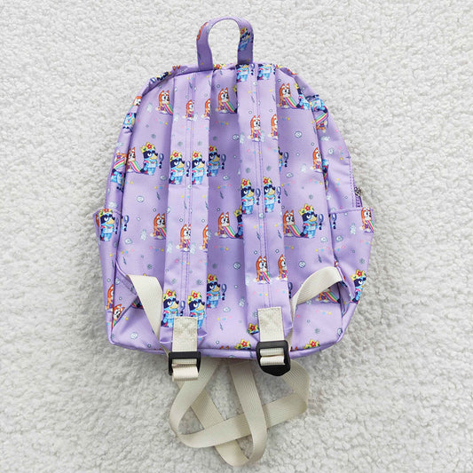 Baby Kids Children Dogs Cartoon Purple Print Back Bags