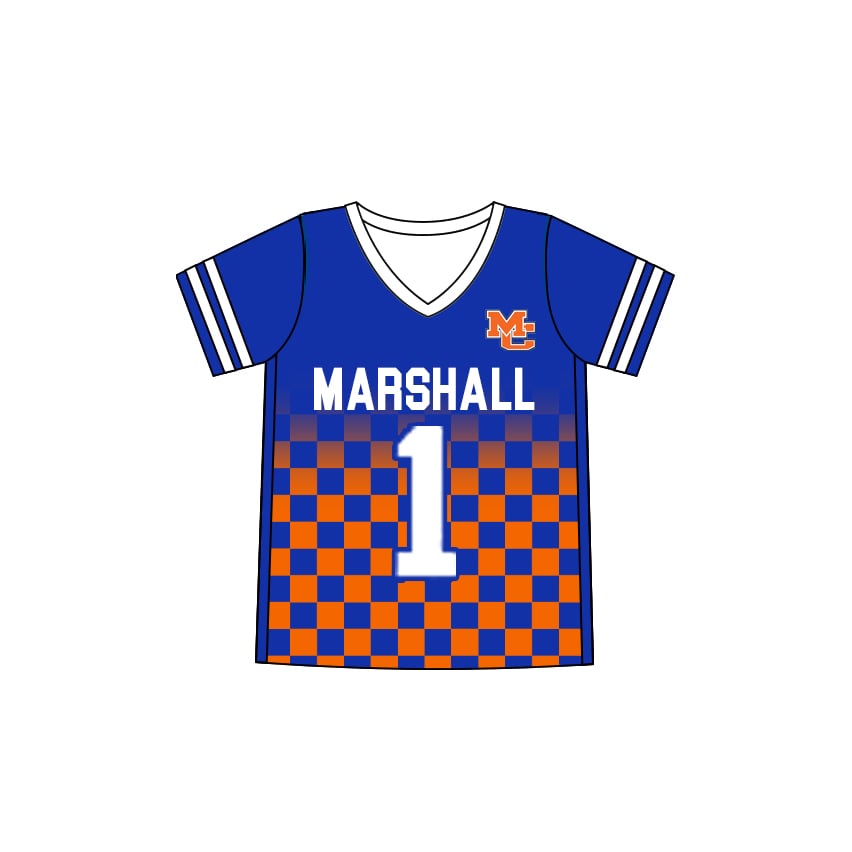Preorder (moq 5)Baby Boys Milk silk Sleeveless Marshall Football Shirts Tops