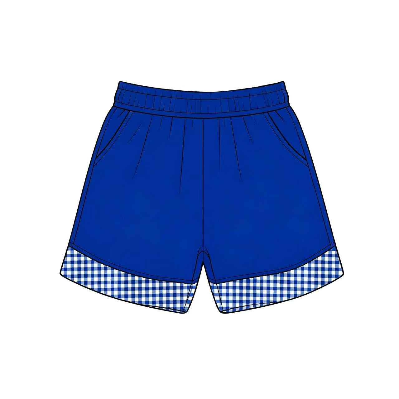 Preorder (moq 5)Baby Girls Blue Cotton Pockets Shorts Bottoms