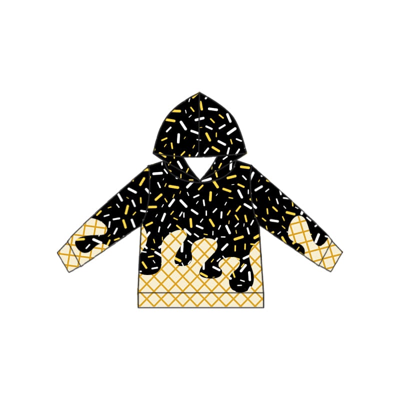 Preorder (moq 5)Baby Boys Long Sleeves Drip Black Yellow Team Hoodies Tops