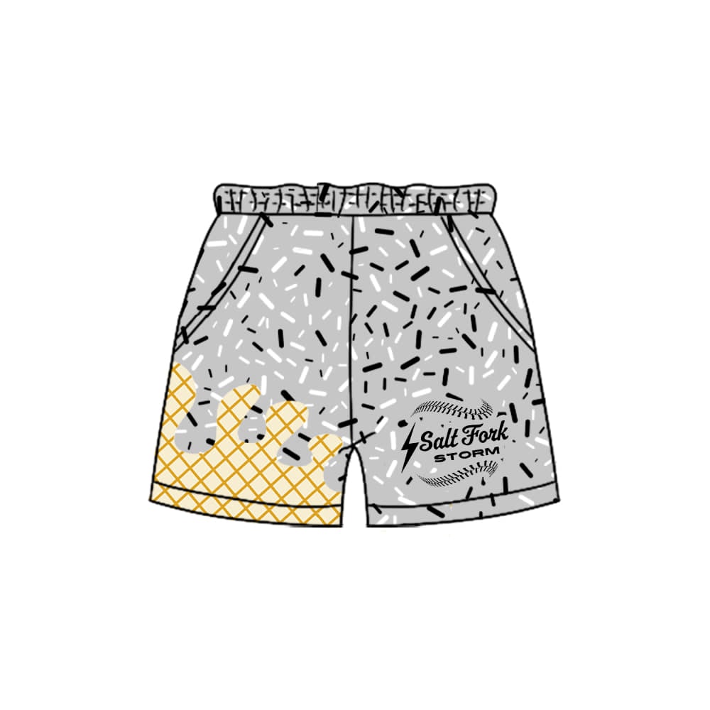 Preorder(moq 5) Baby Boys Grey Storm Sprinkles Team Sports Shorts