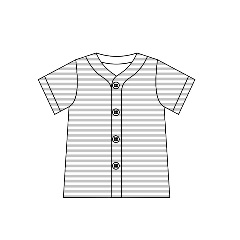 Preorder (moq 5)Baby Boys Grey Stripes Button Shirts Tops