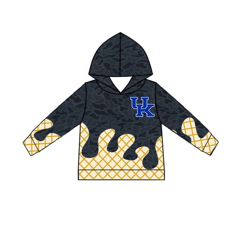 Preorder (moq 5)Baby Boys UK Camo Drip Team Hoodies Tops