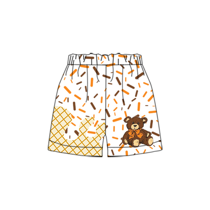 Preorder moq 5 Baby Boys Brown Bear Sprinkles Team drips Shorts Bottoms