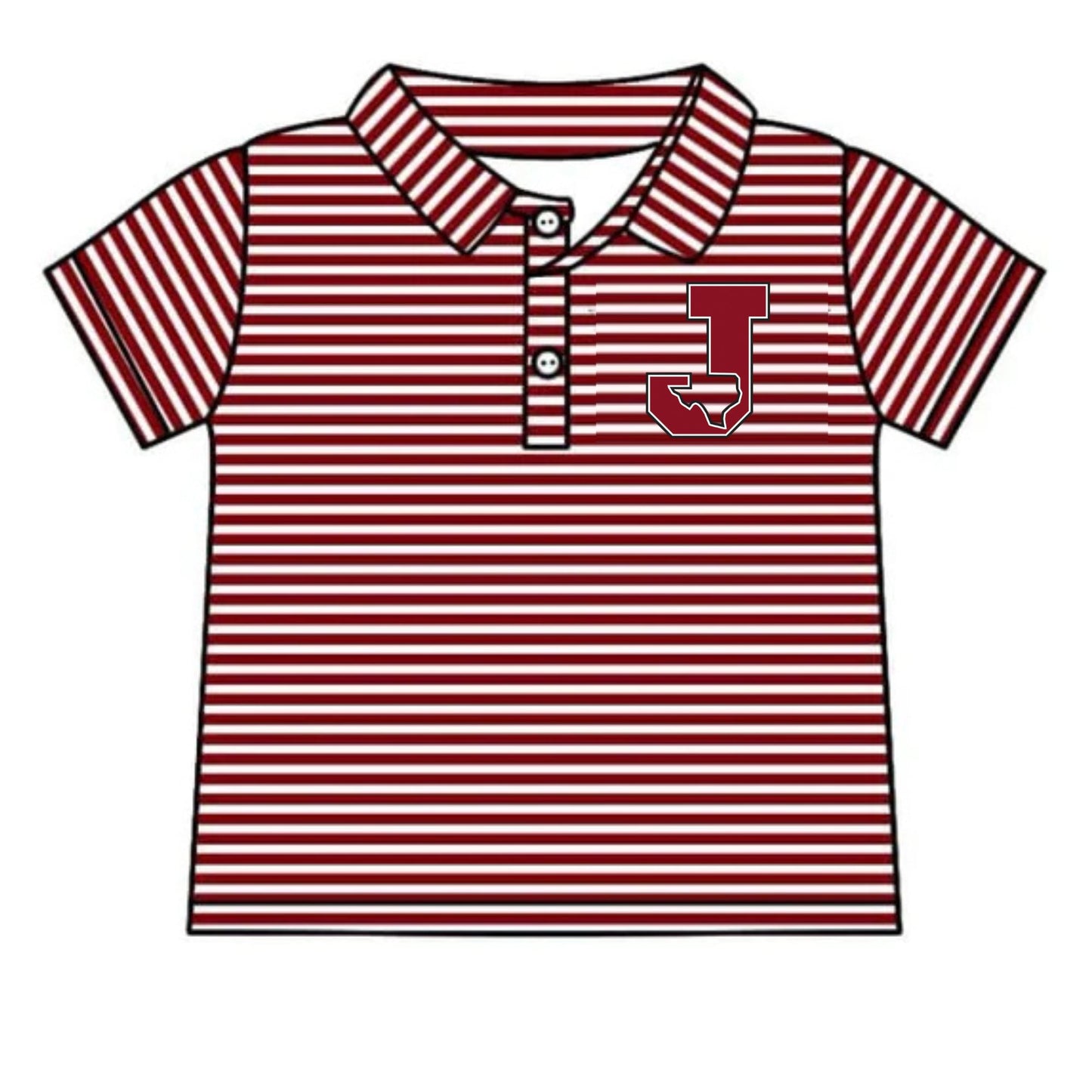 Preorder(moq 5) Baby Boys Maroon Stripes Jasper Team Short Sleeve Tee Pullovers Shirts Tops
