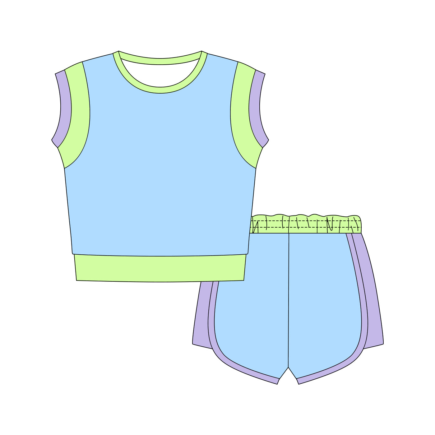 Baby Girls Blue Top Shorts Cotton Clothes Sets Preorder