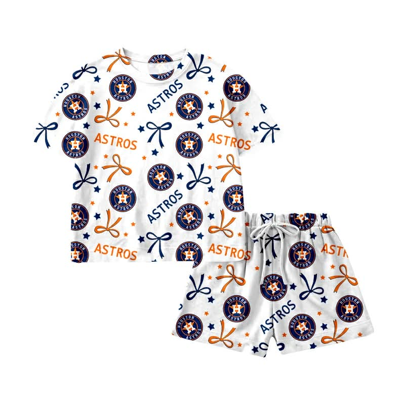 Preorder (moq 5)Baby Kids Astros Top Short Team Clothes Sets