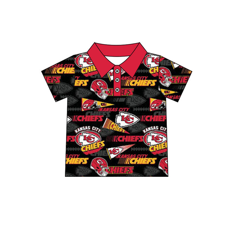 Preorder(moq 5)Baby Boys Chiefs KC Team Short Sleeve Tee Pullovers Polo Shirts Tops