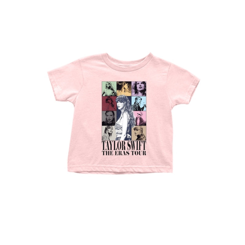 Baby Girls Pink Singer Eras Tour Short Sleeve Tee Shirts Tops Preorder(moq 5)