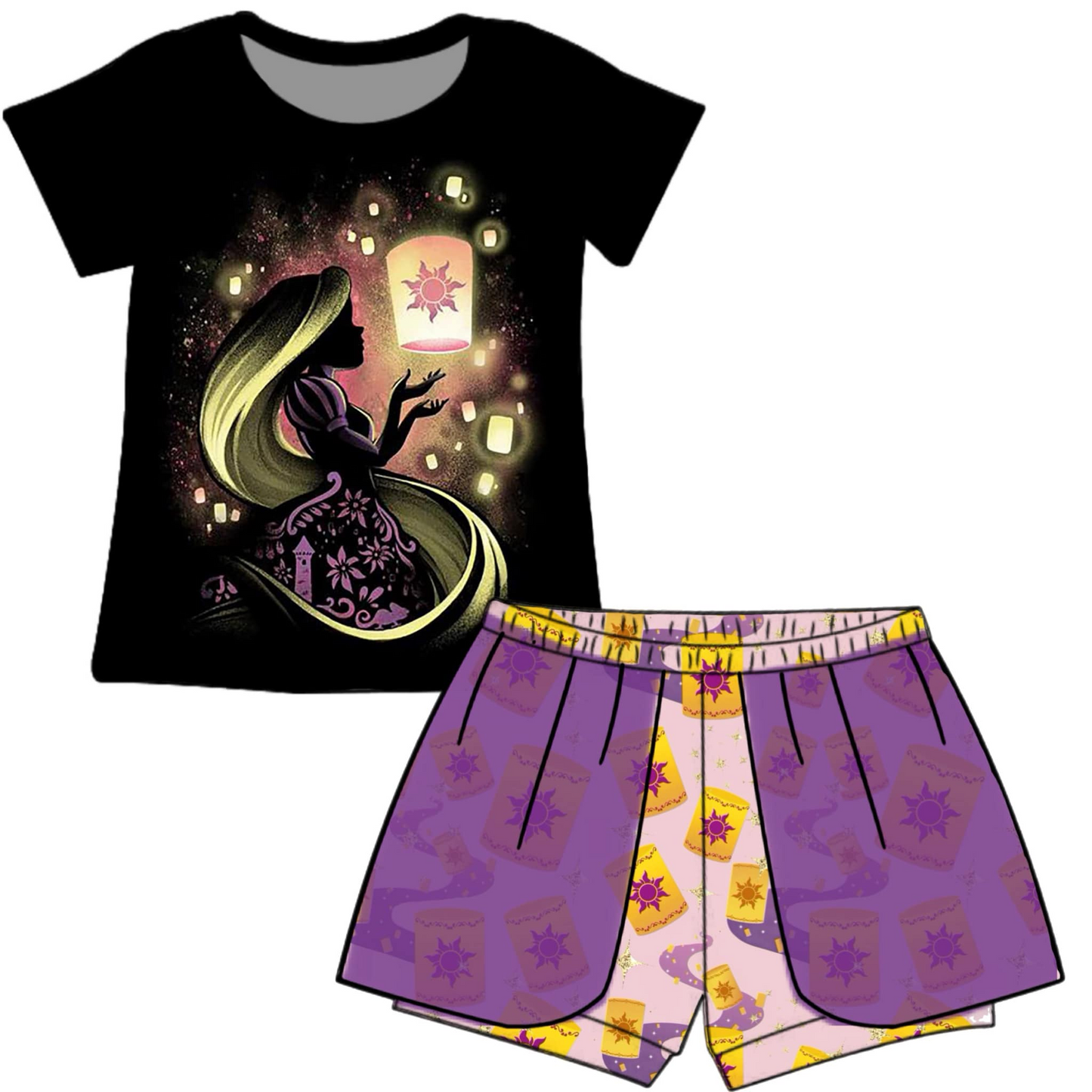 Baby Girls Princess Light Shirt Shorts Summer Clothes Sets preorder (moq 5)