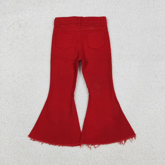 Baby Girls Red Denim Bell Jeans Pants