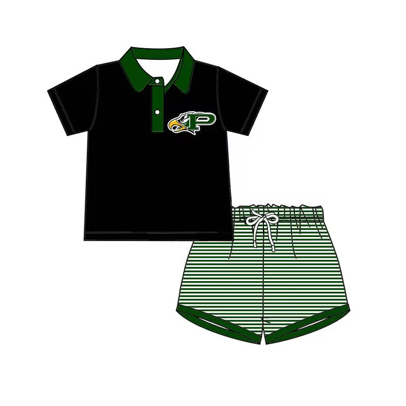 Baby Boys Eagles Buttons Shirt Shorts Clothes Sets Preorder(moq 5)