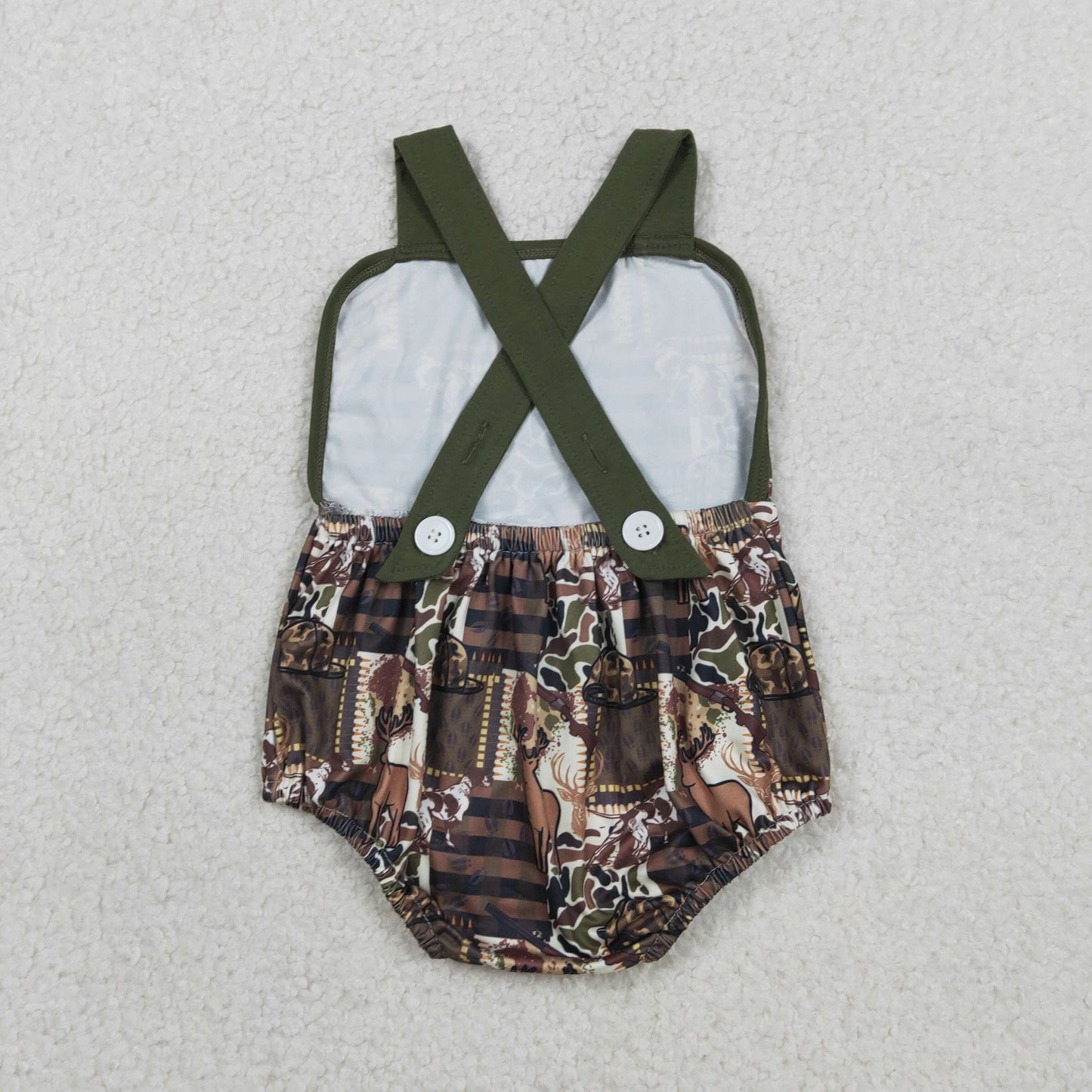 Sibling Baby Boys Shirt Top Deer Hats Camo Pockets Short Hunting Clothes Set Strap Rompers