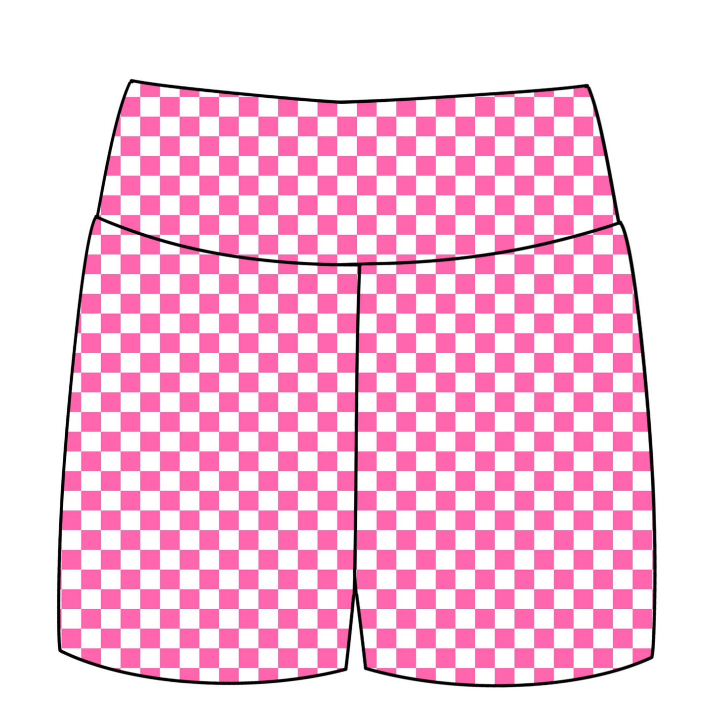 Preorder moq 5 Baby Girls Pink Checkered Biking Shorts Bottoms
