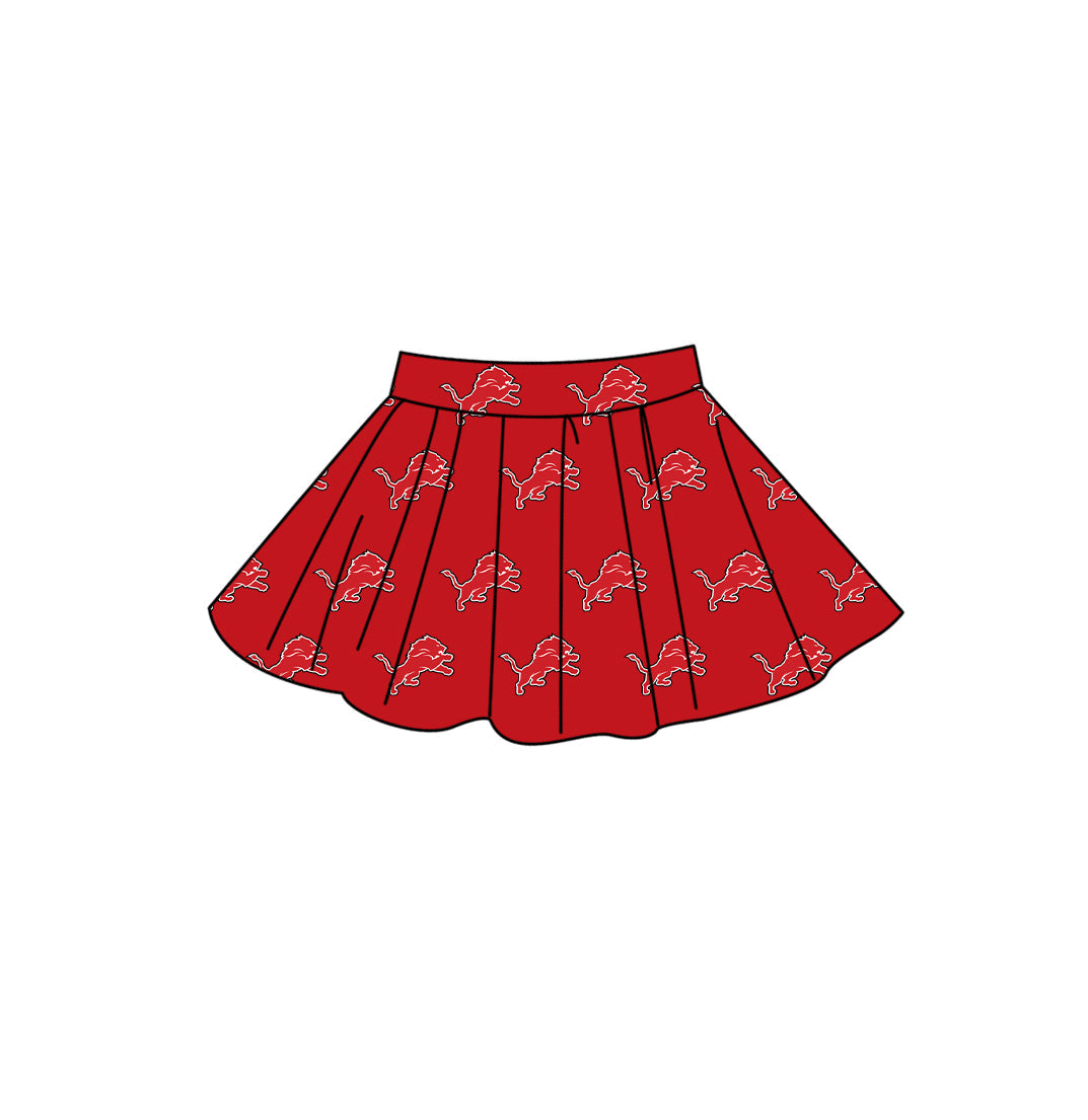 Preorder moq 5 Adult Women Red Lions Team Skirt Shorts Bottom