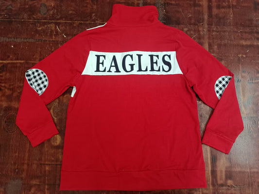 Preorder moq 5 Baby Boys Red Long Sleeves H Eagles Zipper Pullovers Top