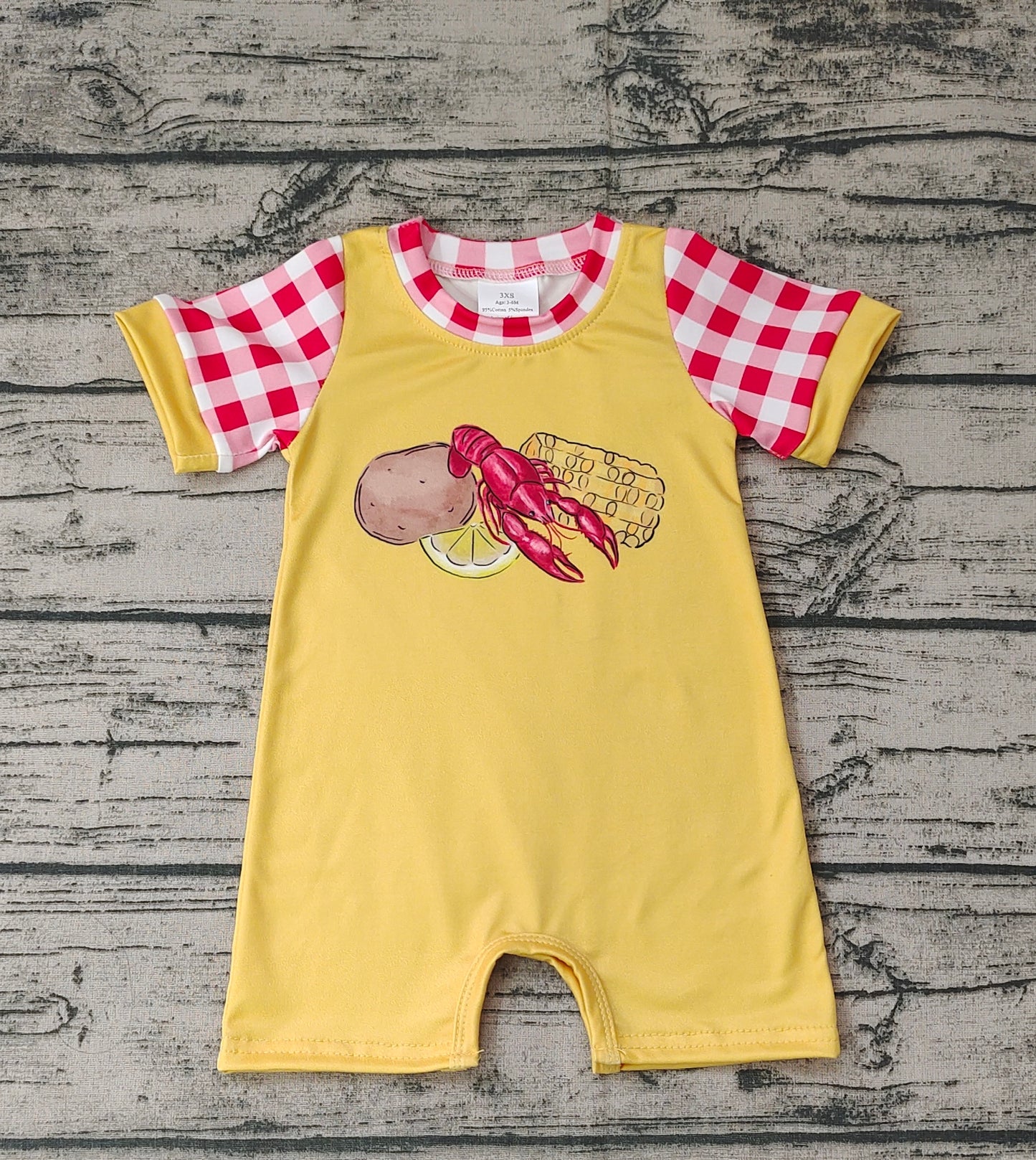 Baby Infant Boys Potato Crawfish Corn Rompers