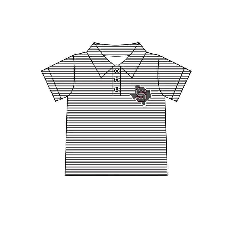 Preorder(moq 5) Baby Boys Black S Team Short Sleeve Tee Pullovers Shirts Tops