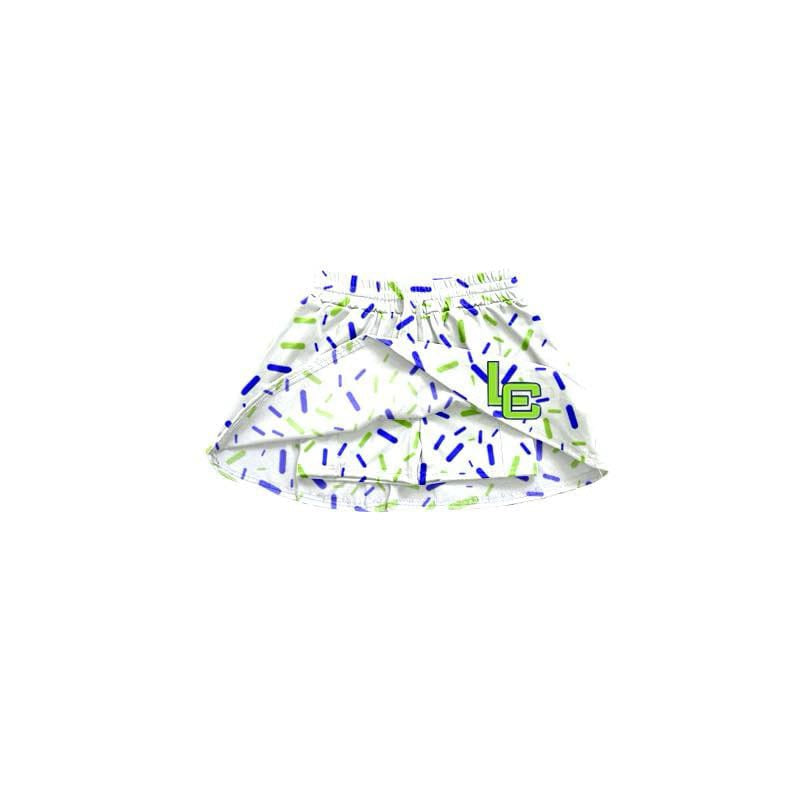 Preorder(moq 5) Baby Girls White LC Sprinkles Team Skort Shorts Bottoms