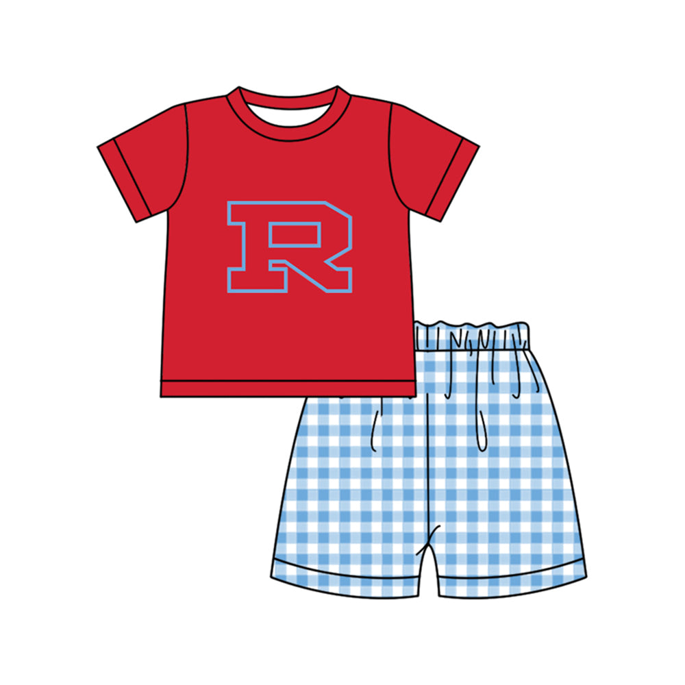 Preorder moq 5 Baby Boys Raiders Top Checked Short Team Clothes Set