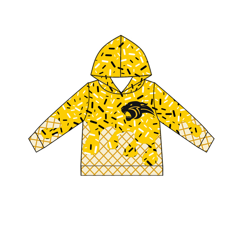 Preorder (moq 5)Baby Boys Long Sleeves Golden Team Hoodies Top