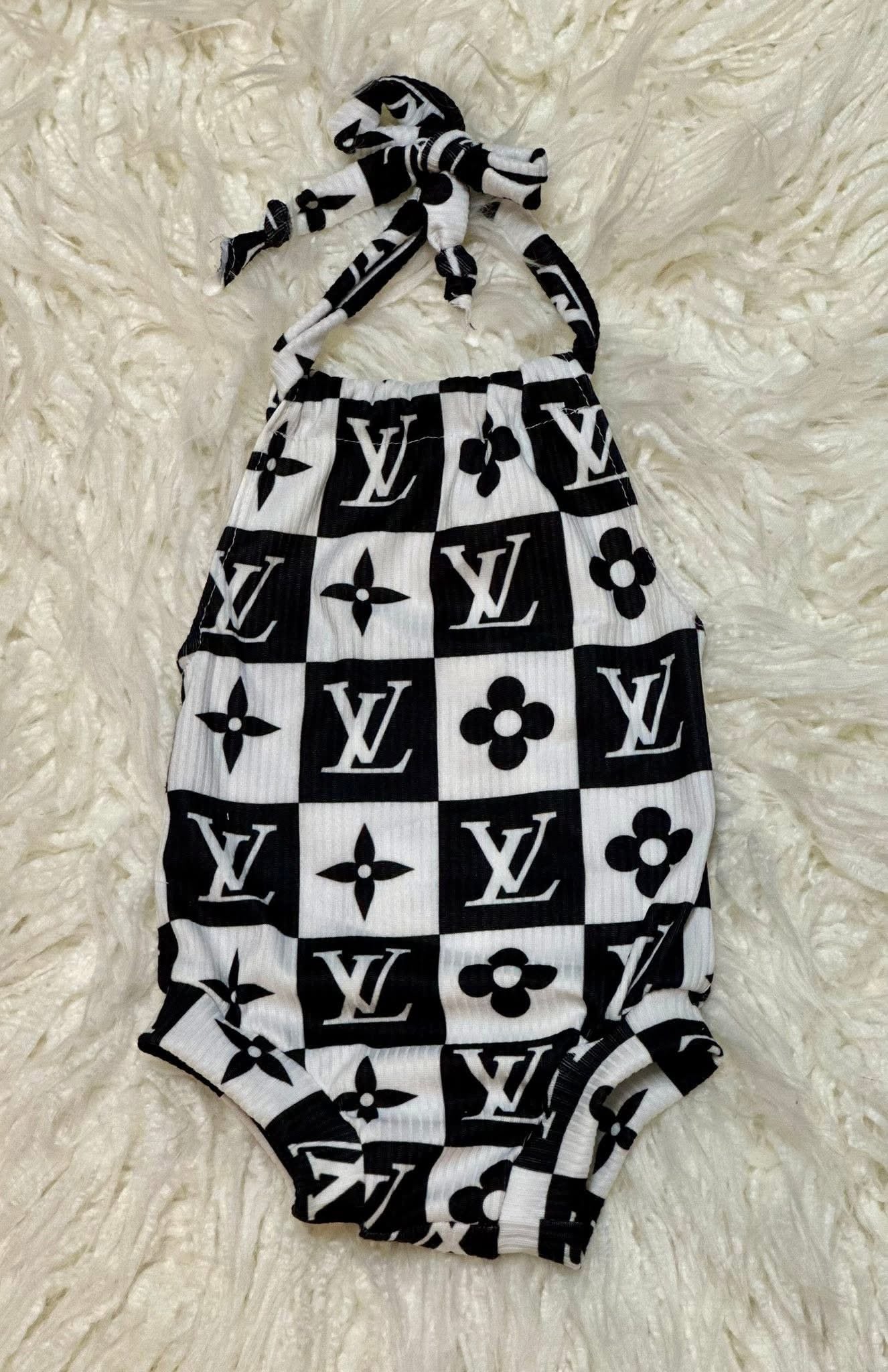 Preorder (moq 5)Baby Girls Straps Black Color Rompers