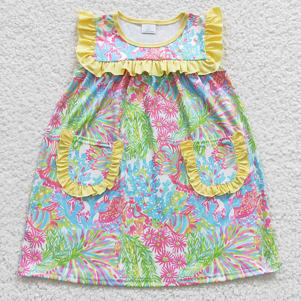 Baby Girls Summer Floral Knee Length Dresses