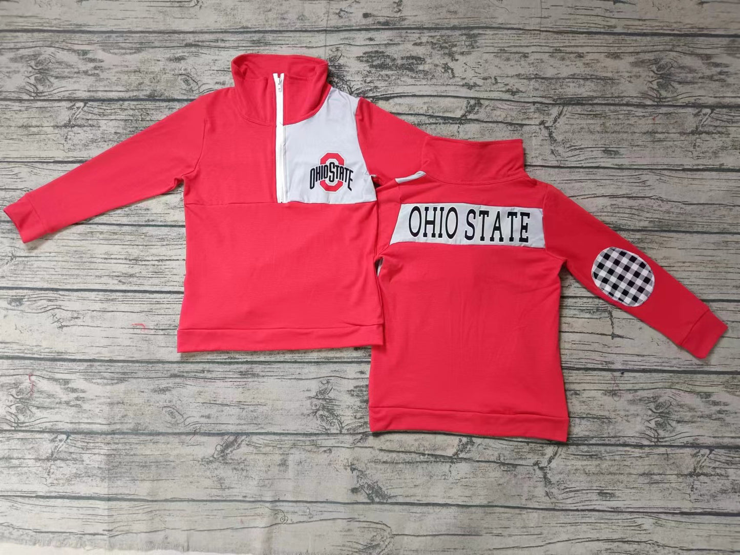 Baby Boys Team Red Ohio Pullover Shirt Zip Tee Shirts preorder(moq 5)