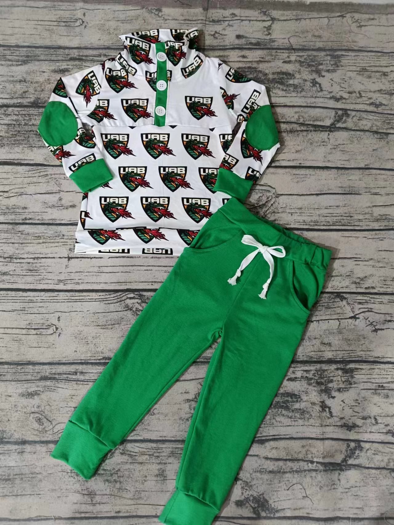 Baby Boys UBA Green Team Pullover Tee Pants Clothing Sets Preorder(moq 5)