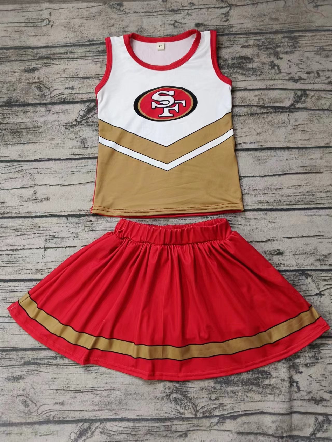Baby Girls SF Team Cheer Tee Shirt Skirts Clothes Preorder(moq 5)