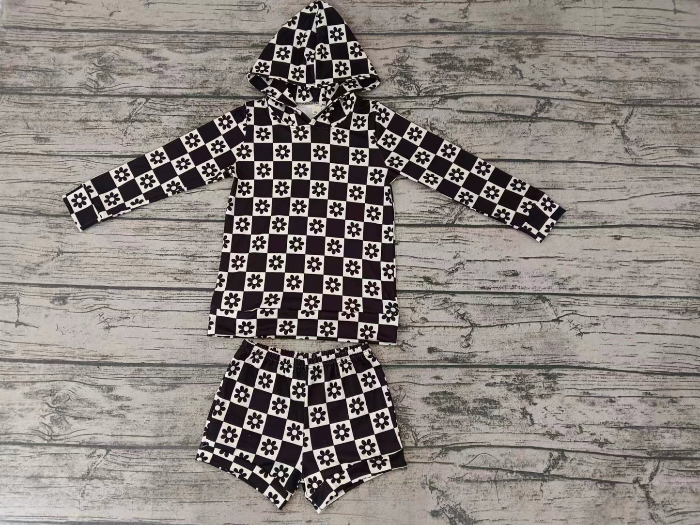 Baby Girls Flowers Hoodie Top Shorts Clothes Sets preorder(moq 5)