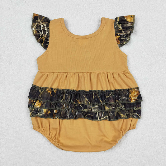 Baby Infant Girls Let'em Run Flutter Sleeve Deer Rompers