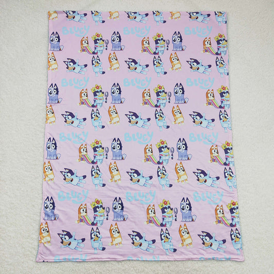 Baby Girls Pink Dogs Minky Blankets
