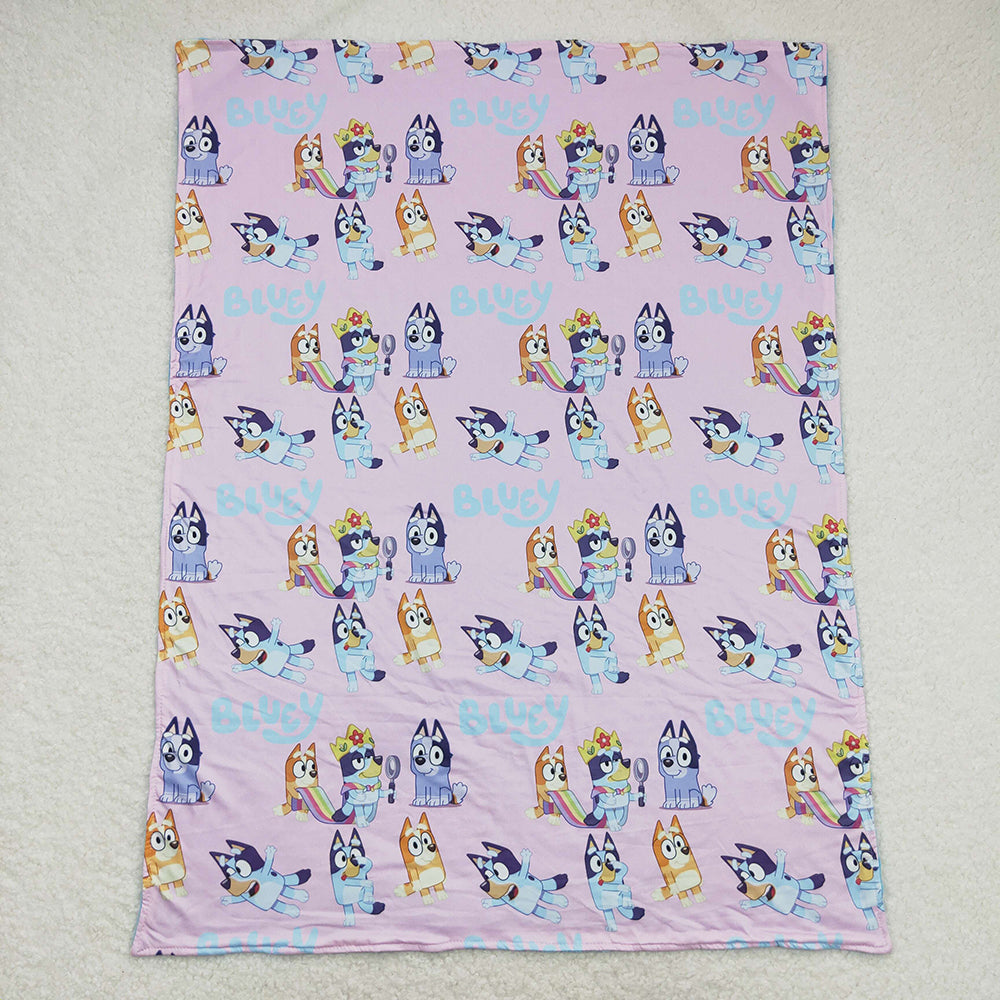 Baby Girls Pink Dogs Minky Blankets