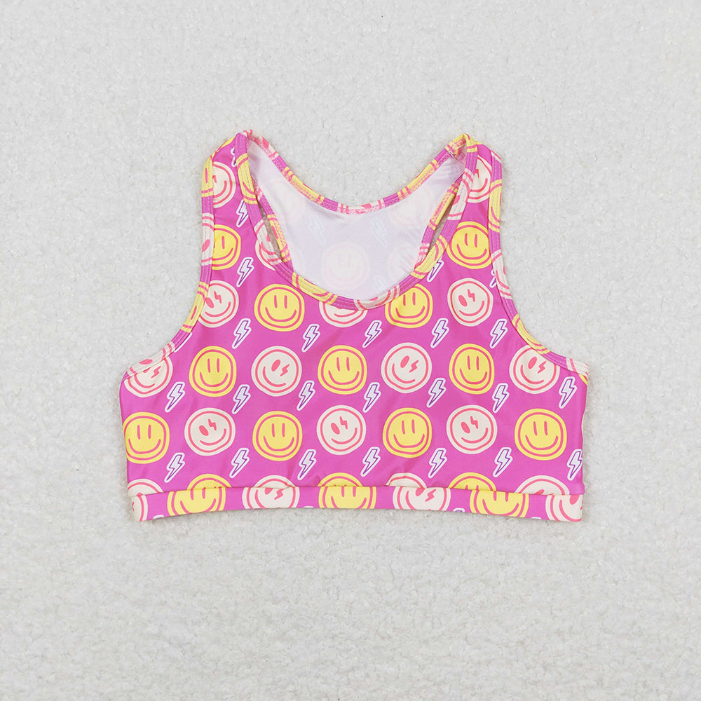 Baby Girls Pink Smile Sleeveless Vest Crop Tops